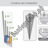 Стеллаж MS Standart 255/70x50/5 полок